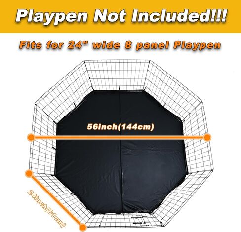 Dog Playpen Bottom Pad/Top Cover, Octagon Kennel Cover, Leak-Proof and Easy to Clean. Suitable for Metal 8 Plate Fence 24 inch Pet Pen Cover in Kuwait