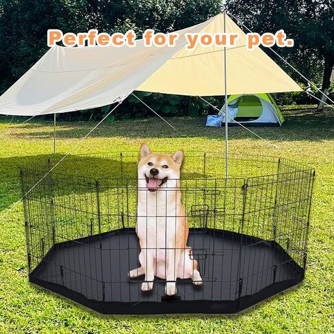 Dog Playpen Bottom Pad/Top Cover, Octagon Kennel Cover, Leak-Proof and Easy to Clean. Suitable for Metal 8 Plate Fence 24 inch Pet Pen Cover in Kuwait