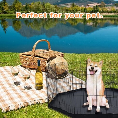 Dog Playpen Bottom Pad/Top Cover, Octagon Kennel Cover, Leak-Proof and Easy to Clean. Suitable for Metal 8 Plate Fence 24 inch Pet Pen Cover in Kuwait