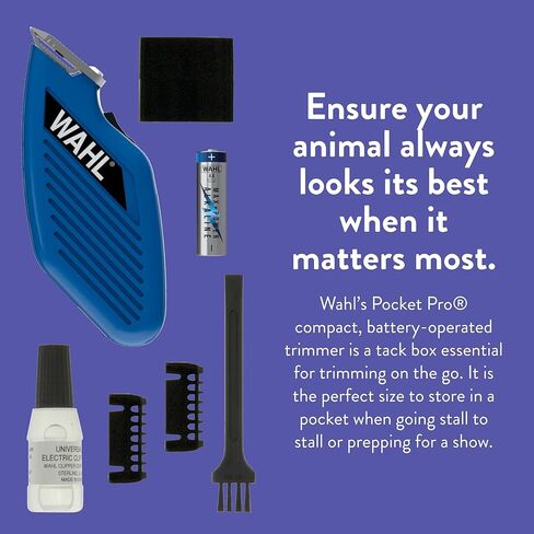 Wahl Professional Animal Pocket Pro Equine Compact Horse Trimmer ومجموعة العناية - أزرق in Kuwait