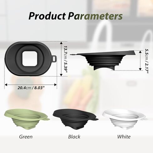 Silicone Funnel for Ninja Slushie Machine FS301/NC300, Anti-Splash Flow Hood for No Spills When Pouring Juices, Ninja Portable Blender Accessories for Slushie Machine (Black, 8“x5 x2) in Kuwait