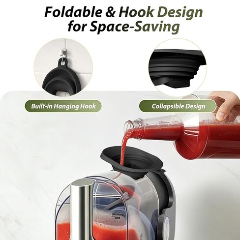Silicone Funnel for Ninja Slushie Machine FS301/NC300, Anti-Splash Flow Hood for No Spills When Pouring Juices, Ninja Portable Blender Accessories for Slushie Machine (Black, 8“x5 x2) in Kuwait