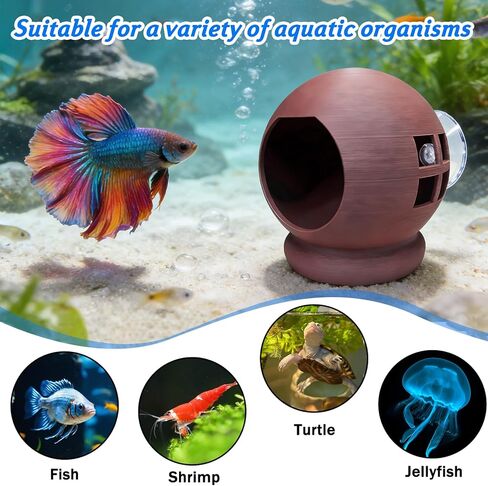 3-in-1 Honeycomb Betta Hammock Cave & Hideout with Suction Cup - Aquarium Decor for Betta Fish to Rest, Hide, Play - Easy Mount 3D Printed Fish Tank Accessory 3.15"x3.15"x3.15" in Kuwait