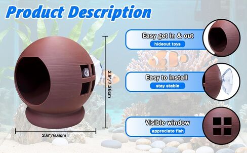 3-in-1 Honeycomb Betta Hammock Cave & Hideout with Suction Cup - Aquarium Decor for Betta Fish to Rest, Hide, Play - Easy Mount 3D Printed Fish Tank Accessory 3.15"x3.15"x3.15" in Kuwait