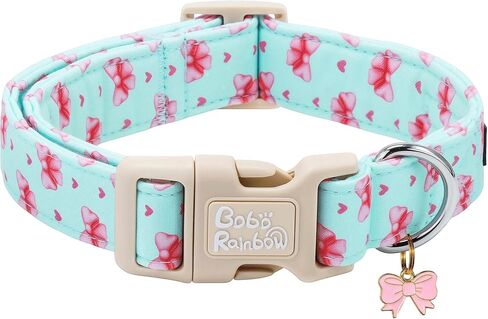 Dog Collars, Spring Yellow Ladybug Print Pet Collar Holiday Durable Adjustable Pendant Collar with Quick Release Plastic Buckle for Medium Dogs in Saudi Arabia