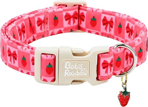 Dog Collars, Spring Yellow Ladybug Print Pet Collar Holiday Durable Adjustable Pendant Collar with Quick Release Plastic Buckle for Medium Dogs in Saudi Arabia