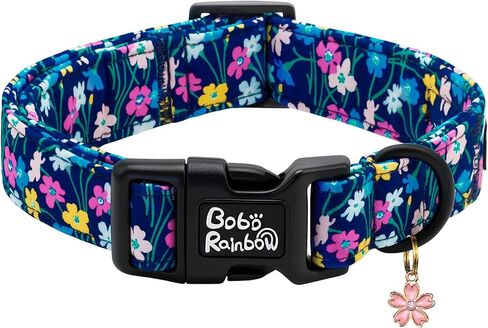 Dog Collars, Spring Yellow Ladybug Print Pet Collar Holiday Durable Adjustable Pendant Collar with Quick Release Plastic Buckle for Medium Dogs in Saudi Arabia