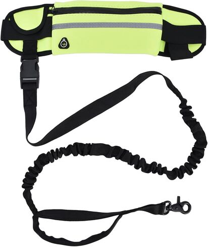 Hands Dog Leash Waist Bag, Reflective Adjustable Running Belt with Removable Zipper Pocket for Jogging Walking Hiking Training Sky Blue in Kuwait