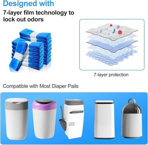 Cat Litter Refill Bags, Diaper Refills With 12 Pack Refill, Toughness Compatible and Excellent Sealing With all Cat Refill Bags and Diaper Refills in Kuwait