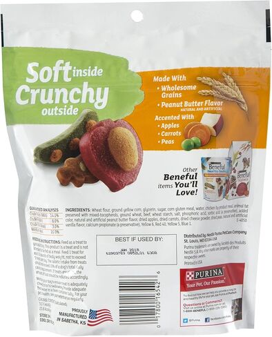 Purina Beneful Baked Delights Dog Snacks - Snackers - Peanut Butter & Cheese Flavors - Net Wt. 9.5 OZ (269 g) Each - Pack of 2 in Kuwait