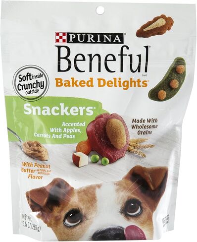 Purina Beneful Baked Delights Dog Snacks - Snackers - Peanut Butter & Cheese Flavors - Net Wt. 9.5 OZ (269 g) Each - Pack of 2 in Kuwait