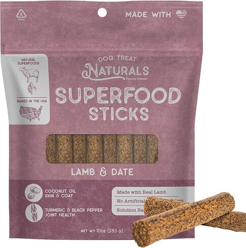 Dog Treat Naturals Superfood Sticks, Beef & Pumpkin, 10oz Bag | Dog Chew Sticks | All-Natural, Pet Training Treats | Joint-Skin-Coat Health | USA Made in Kuwait