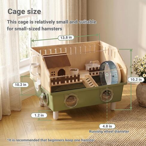 Small Animal Houses & Habitats, Hamster Cage for Dwarf Mouse, Complete Acrylic Small Animal Starter Kit with Accessories, Easy Clean Transparent Pet Cage for Hamsters Gerbils (Green) in Kuwait