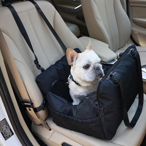 VVICOGARD Dog Car Seats for Small Dogs, Removable Airbag Design Black Washable Pet Booster Seat with Thick Cushion, Travel Doggie Bed Carseat for Small Dog Up to 33 lbs in Saudi Arabia