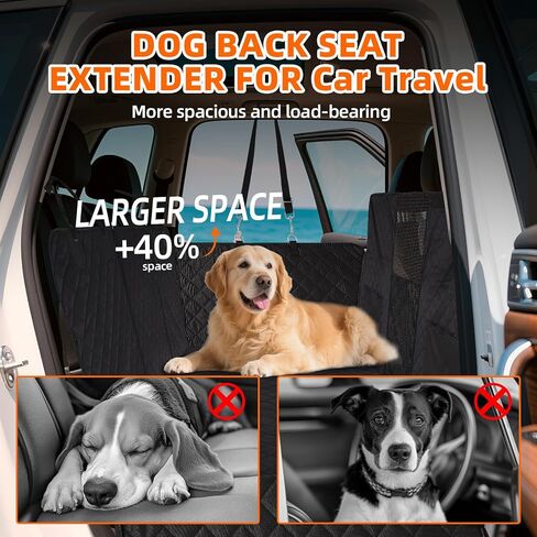 FAHKNS Upgraded Thickened Back Seat Extender for Dogs-Large Space,Waterproof Dog Car Seat Cover Holds 400lbs,Strong Durable, Universal Size Fits for Cars, Trucks & SUVs in Kuwait