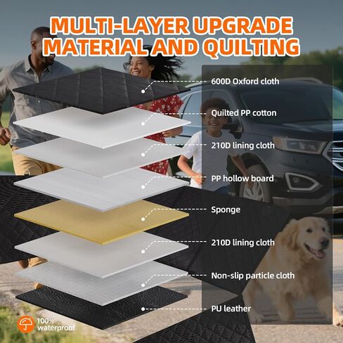 FAHKNS Upgraded Thickened Back Seat Extender for Dogs-Large Space,Waterproof Dog Car Seat Cover Holds 400lbs,Strong Durable, Universal Size Fits for Cars, Trucks & SUVs in Kuwait