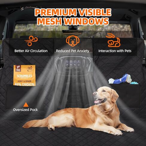 FAHKNS Upgraded Thickened Back Seat Extender for Dogs-Large Space,Waterproof Dog Car Seat Cover Holds 400lbs,Strong Durable, Universal Size Fits for Cars, Trucks & SUVs in Kuwait