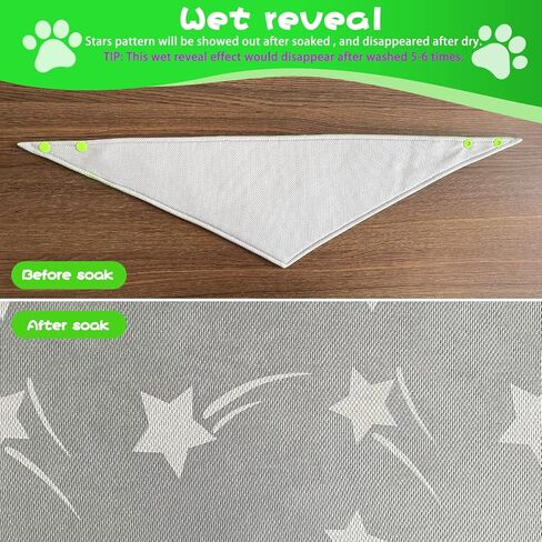Reversible Dog Cooling Bandanas - 2PCS Reflective Summer Pet Bandana with Snap Closure, Adjustable Water-Activated Cooling Scarf for Dogs, Fits Up to 60cm Neck, Green and Camouflage in Saudi Arabia