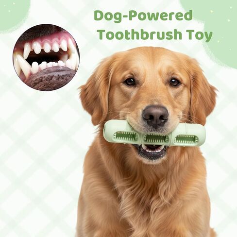 Bite and Brush Dental Toy for Dogs, Interactive Chew Station with Bristle Texture, Plaque Removal and Gum Massage Solution, Food-Grade TPE Material for Aggressive Chewers in Kuwait