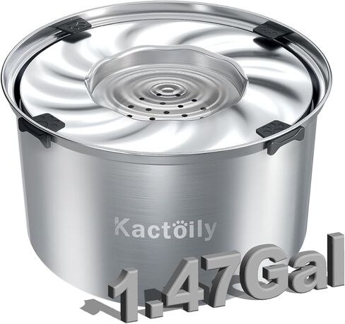 kactoily 1.47 Gal Stainless Steel Dog Water Bowl, 24 Cups Large No Spill Dog Bowl with Floating Disk, Splash Proof Slow Water Drinking for Messy Drinkers in Saudi Arabia