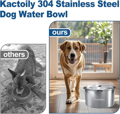 kactoily 1.47 Gal Stainless Steel Dog Water Bowl, 24 Cups Large No Spill Dog Bowl with Floating Disk, Splash Proof Slow Water Drinking for Messy Drinkers in Saudi Arabia