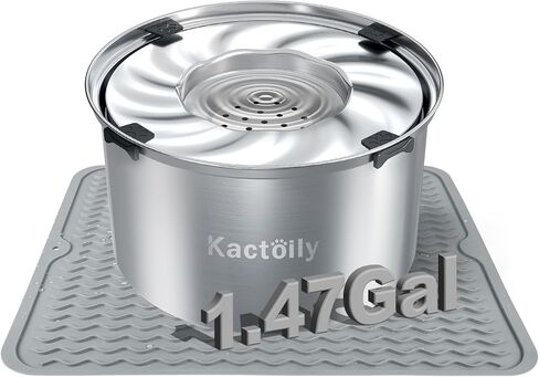 kactoily 1.47 Gal Stainless Steel Dog Water Bowl, 24 Cups Large No Spill Dog Bowl with Floating Disk, Splash Proof Slow Water Drinking for Messy Drinkers in Saudi Arabia