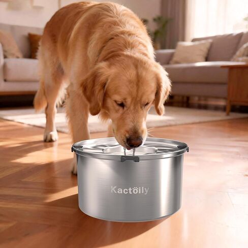 kactoily 1.47 Gal Stainless Steel Dog Water Bowl, 24 Cups Large No Spill Dog Bowl with Floating Disk, Splash Proof Slow Water Drinking for Messy Drinkers in Saudi Arabia