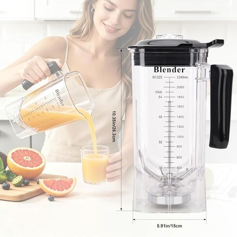 K90 Blender Pitcher 80oz Replacement: Compatible with WantJoin K90, Oliboni B-90A and CRANDDI Blender Replacement Spare Part (80oz) in Kuwait