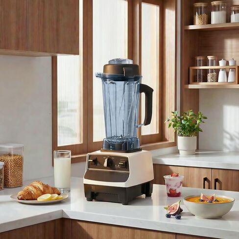 استبدال إبريق الخلاط 64oz متوافق مع Vitamix 5200 5000 5300 6300 VM0101 VM0103، تصميم محدث مانع للتسرب مع شفرات من الفولاذ المقاوم للصدأ مقاومة للصدأ، حاوية 8 أكواب مع غطاء للعصائر in Kuwait