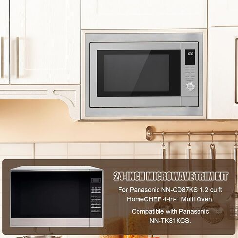 NN-TK81KCS 24 inch Stainless Steel Microwave Trim Kit for Panasonic NN-CD87KS 1.2 cu ft HomeCHEF 4-in-1 Multi Oven, Built-in Design Enhances Kitchen Aesthetics in Kuwait