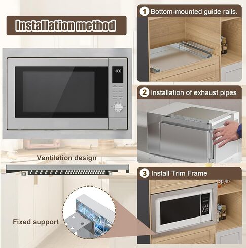 NN-TK81KCS 24 inch Stainless Steel Microwave Trim Kit for Panasonic NN-CD87KS 1.2 cu ft HomeCHEF 4-in-1 Multi Oven, Built-in Design Enhances Kitchen Aesthetics in Kuwait
