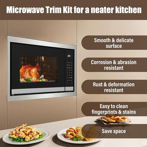 NN-TK81KCS 24 inch Stainless Steel Microwave Trim Kit for Panasonic NN-CD87KS 1.2 cu ft HomeCHEF 4-in-1 Multi Oven, Built-in Design Enhances Kitchen Aesthetics in Kuwait