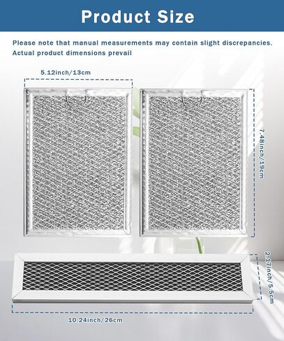 PVM9005SJ1SS Microwave Grease&Charcoal Filter Set Fits for GE microwaves,Replaces PVM9005SJ2SS,PVM9005SJ3SS,PVM9005SJ4SS,PVM9005SJ5SS,and More in Kuwait