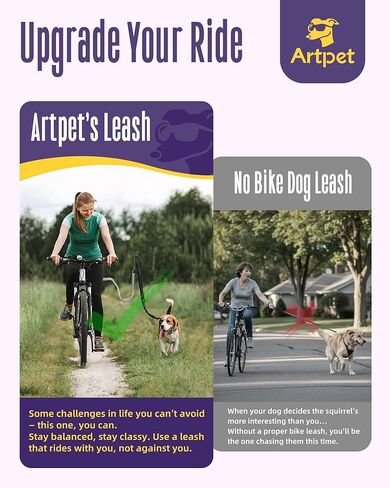 Hands-Free Bike Attachment for Dogs, Bicycle Running Leash with Shock Absorbing Spring, Safe Riding Accessory for Medium & Large Pets, Easy Install Cycling Companion, Silver in Kuwait