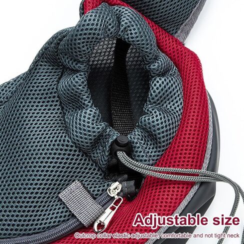 Pet Sling Carrier for Small Dogs & Cats, Hands-Free Drawstring Cat Travel Bag with Adjustable Strap, Soft Breathable Mesh Carring Holder with Safety Hook & Zipper, Suitable for Puppies, Kitten in Kuwait