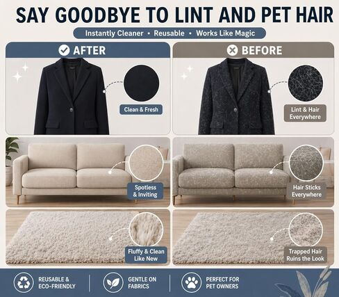 PAWZZ Shed Happens Pet Hair Removal Glove for Dogs & Cats, Great for Deshedding & Removing Fur from Couch, Carpet, Car Seats & Clothing, with Bonus Lint Roller in Kuwait