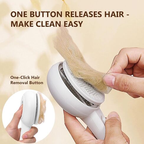 Cat Dog Brush For Shedding,Skin Friendly Self Cleaning Shedding Grooming Brush,Deshedding and Hair Removal for Long and Short Haired Pets,Massage Removes Loose Fur in Kuwait
