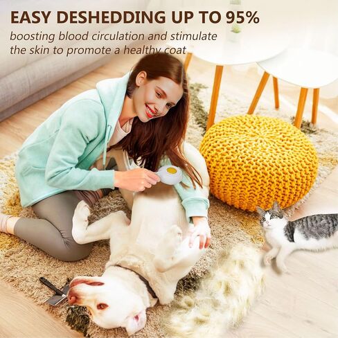 Cat Dog Brush For Shedding,Skin Friendly Self Cleaning Shedding Grooming Brush,Deshedding and Hair Removal for Long and Short Haired Pets,Massage Removes Loose Fur in Kuwait