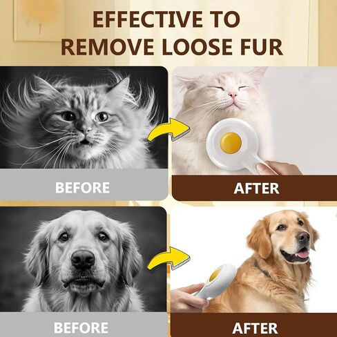 Cat Dog Brush For Shedding,Skin Friendly Self Cleaning Shedding Grooming Brush,Deshedding and Hair Removal for Long and Short Haired Pets,Massage Removes Loose Fur in Kuwait