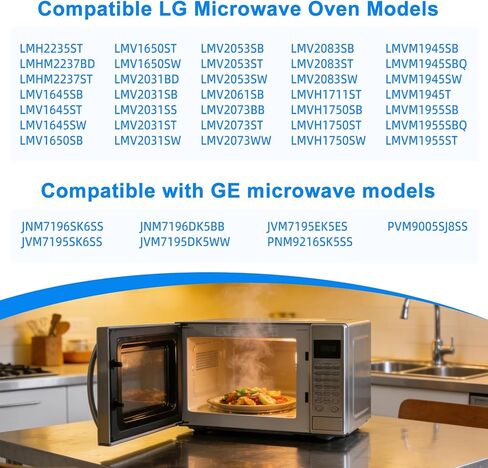 قطعتان من فلتر فحم الميكروويف 5230W1A003A، ملحق بديل للميكروويف متوافق مع LG LMH2235ST LMHM2237BD LMHM2237ST GE JNM7196SK6SS JVM7195SK6SS JNM7196DK5BB in Kuwait
