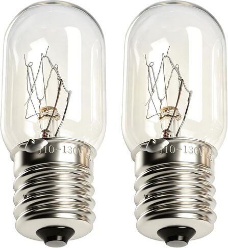 2 قطعة لمبة ضوء الميكروويف E17 T7 25W 110-130V لمبة الأجهزة ذات الجهد العريض المتوافقة مع أفران الميكروويف فريجيدير استبدال #: 5304440031 3B70067E in Kuwait
