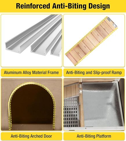 Aivituvin Guinea Pig Cages, Rabbit Hutch with Anti-Chew Frame, Bunny Cage with Deepened Pull-Out Tray, 3 Openable Areas, Assemblable Legs, Ramp & Hideout Included - Wooden in Kuwait