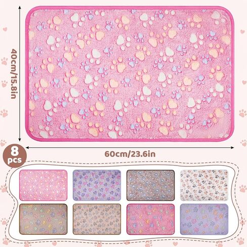 8 Pcs Guinea Pig Bedding Cage Liners Washable Fleece Pads Reusable Small Animal Blankets Pet Pee Pad Soft Flannel for Guinea Pig, Rabbit, Ferret, Hamster, Puppy, Cats(24 x 16 inches) in Kuwait