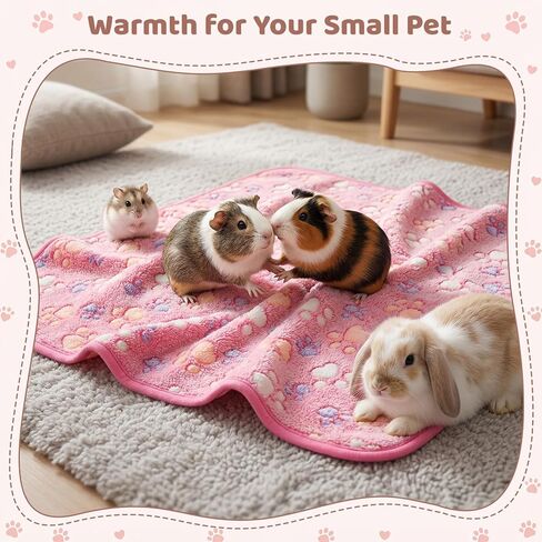 8 Pcs Guinea Pig Bedding Cage Liners Washable Fleece Pads Reusable Small Animal Blankets Pet Pee Pad Soft Flannel for Guinea Pig, Rabbit, Ferret, Hamster, Puppy, Cats(24 x 16 inches) in Kuwait