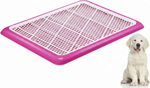 Mifoci Dog Pee Pad Holder Potty Tray Portable Dog Litter Box Toilet Training for Indoor Outdoor Small Medium Large Pet Puppy(Pink,25.59 x 18.9 Inches,1 Pcs) in Kuwait