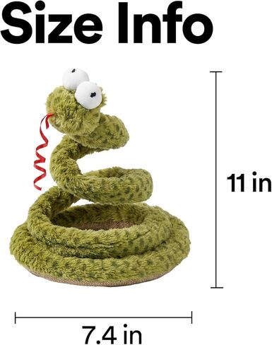 ZEZE Forest Snake Spring Interactive Cat Toy with Scratch Base, Bouncy Spiral Plush Teaser with Crinkle Sound & Ribbon, Self-Play Boredom Relief for Indoor Cats in Kuwait