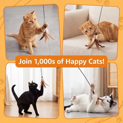 5Pcs Replacement Strings for Cat Wand Toy 24.8 & 26.4inch Flexible Steel Wire Cats Toy String Durable Nylon Strings with Universal Clasps for All Lures, Cat Stick in Kuwait