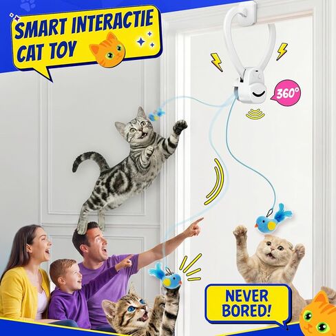 CATPICK Interactive Cat Toys for Indoor Cats Automatic Electric Flying Bird Feather Mouse Toy - Best Kitten & Adult Cat Enrichment Mouse cat Toy Hanging Electric Kitty Toys for Bored Cats in Kuwait