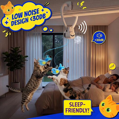 CATPICK Interactive Cat Toys for Indoor Cats Automatic Electric Flying Bird Feather Mouse Toy - Best Kitten & Adult Cat Enrichment Mouse cat Toy Hanging Electric Kitty Toys for Bored Cats in Kuwait