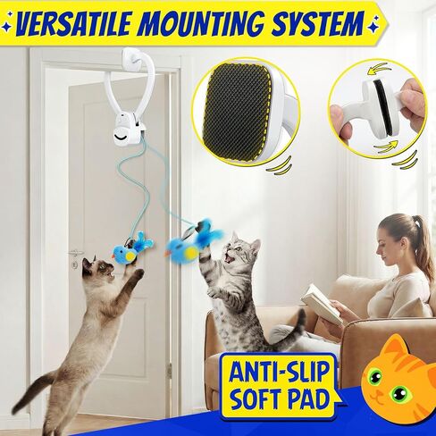 CATPICK Interactive Cat Toys for Indoor Cats Automatic Electric Flying Bird Feather Mouse Toy - Best Kitten & Adult Cat Enrichment Mouse cat Toy Hanging Electric Kitty Toys for Bored Cats in Kuwait
